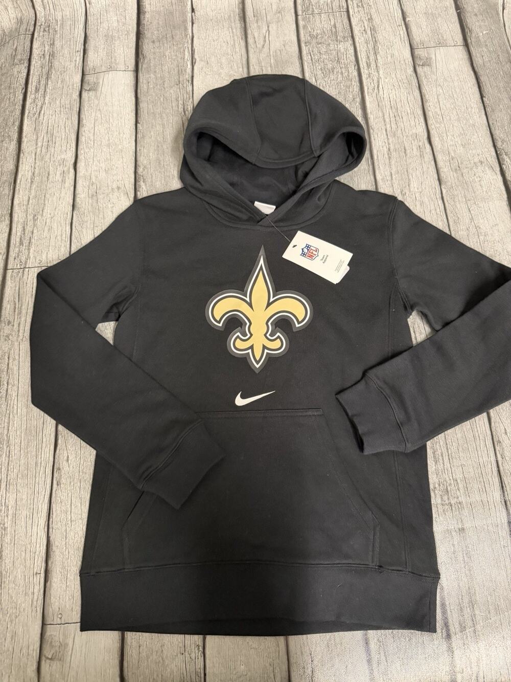 NWT Boys Nike New Orleans Saints Hoodie Black Youth Large 14/16